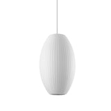 Cigar Suspension Pendant Contemporary Fabric 1 Light White Hanging Ceiling Light, 6.5"/12"/14" Wide Clearhalo 'Ceiling Lights' 'Modern Pendants' 'Modern' 'Pendant Lights' 'Pendants' Lighting' 771071