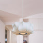 Modern 1 Light Suspension Pendant with Fabric Shade White Lantern Hanging Ceiling Light Clearhalo 'Ceiling Lights' 'Modern Pendants' 'Modern' 'Pendant Lights' 'Pendants' Lighting' 771087