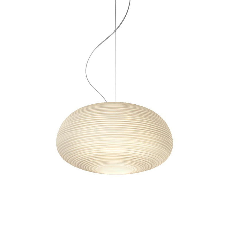 Cocoon Pendant Ceiling Light Post Modern Ribbed Glass 1 Light White Hanging Light Clearhalo 'Ceiling Lights' 'Glass shade' 'Glass' 'Modern Pendants' 'Modern' 'Pendant Lights' 'Pendants' Lighting' 771099