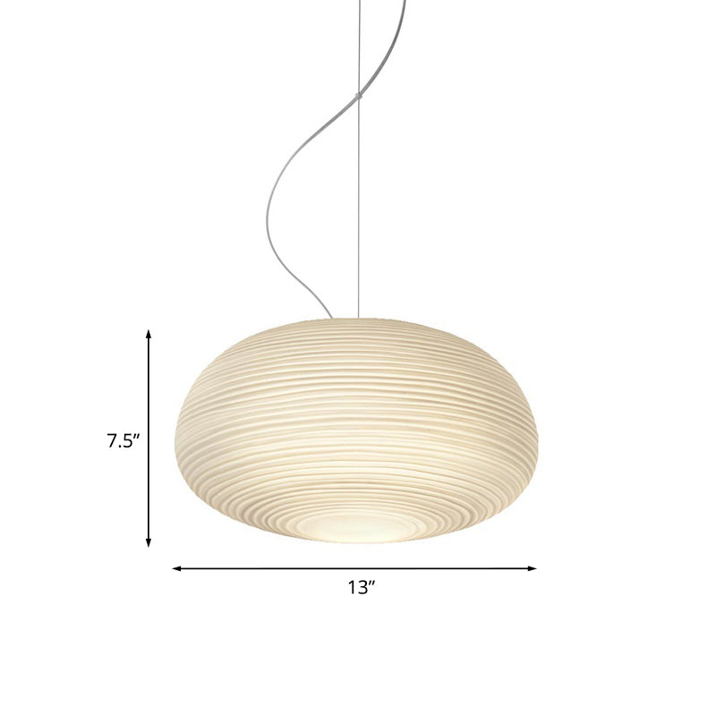 Cocoon Pendant Ceiling Light Post Modern Ribbed Glass 1 Light White Hanging Light Clearhalo 'Ceiling Lights' 'Glass shade' 'Glass' 'Modern Pendants' 'Modern' 'Pendant Lights' 'Pendants' Lighting' 771100