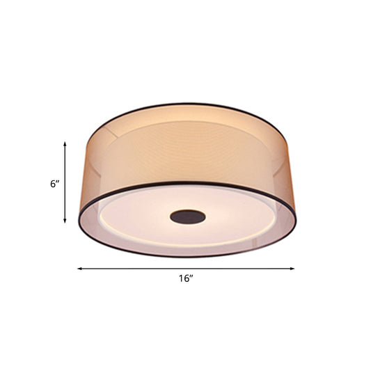 LED Bedroom Ceiling Light Modernism with Cylinder Fabric Shade Black Flush Mount Lamp Clearhalo 'Ceiling Lights' 'Close To Ceiling Lights' 'Close to ceiling' 'Flush mount' Lighting' 771131
