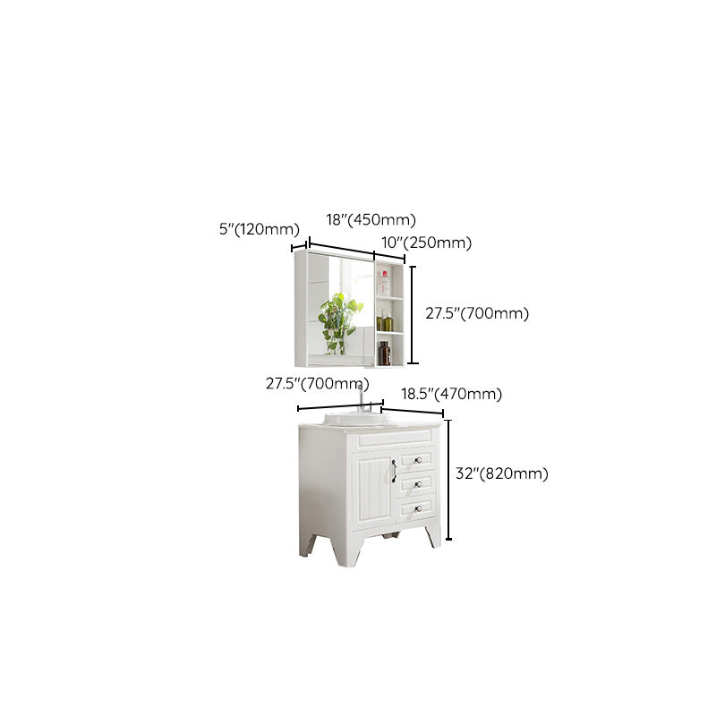 Wood Modern Sink Vanity Freestanding Bathroom Vanity with Mirror Clearhalo 'Bathroom Remodel & Bathroom Fixtures' 'Bathroom Vanities' 'bathroom_vanities' 'Home Improvement' 'home_improvement' 'home_improvement_bathroom_vanities' 7712238