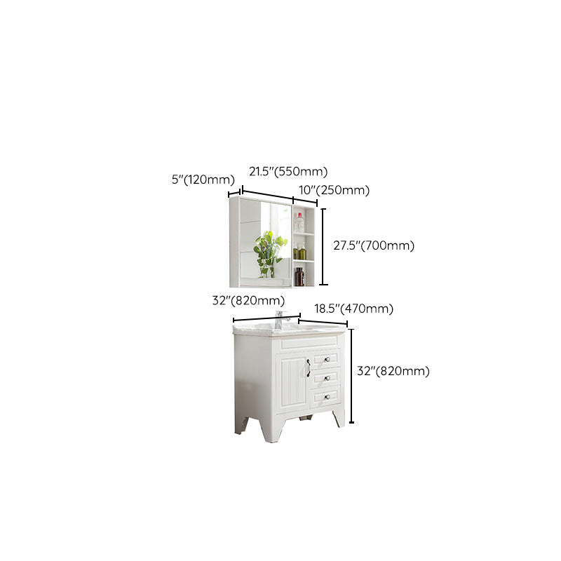 Wood Modern Sink Vanity Freestanding Bathroom Vanity with Mirror Clearhalo 'Bathroom Remodel & Bathroom Fixtures' 'Bathroom Vanities' 'bathroom_vanities' 'Home Improvement' 'home_improvement' 'home_improvement_bathroom_vanities' 7712241