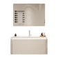 Wood White Wall Modern Mount Bathroom Sink Vanity with Mirror Vanity & Faucet & Square Mirror Clearhalo 'Bathroom Remodel & Bathroom Fixtures' 'Bathroom Vanities' 'bathroom_vanities' 'Home Improvement' 'home_improvement' 'home_improvement_bathroom_vanities' 7712250