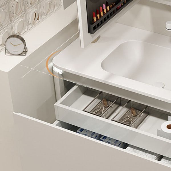 Wood White Wall Modern Mount Bathroom Sink Vanity with Mirror Clearhalo 'Bathroom Remodel & Bathroom Fixtures' 'Bathroom Vanities' 'bathroom_vanities' 'Home Improvement' 'home_improvement' 'home_improvement_bathroom_vanities' 7712257