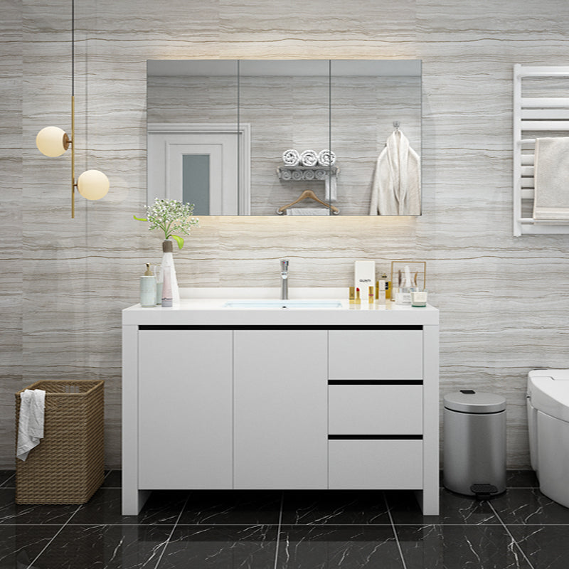 Modern White Wood Sink Vanity Faucet Included with Mirror for Bathroom Vanity & Faucet & Mirror Cabinet https: res.litfad.com site img item 2023 03 11 7712279 1200x1200.jpg Clearhalo 'Bathroom Remodel & Bathroom Fixtures' 'Bathroom Vanities' 'bathroom_vanities' 'Home Improvement' 'home_improvement' 'home_improvement_bathroom_vanities' 7712279