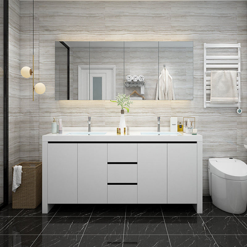 Modern White Wood Sink Vanity Faucet Included with Mirror for Bathroom Vanity & Faucet & Mirror Cabinet https: res.litfad.com site img item 2023 03 23 7712287 1200x1200.jpg Clearhalo 'Bathroom Remodel & Bathroom Fixtures' 'Bathroom Vanities' 'bathroom_vanities' 'Home Improvement' 'home_improvement' 'home_improvement_bathroom_vanities' 7712287
