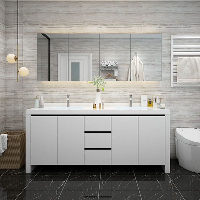 Modern White Wood Sink Vanity Faucet Included with Mirror for Bathroom Vanity & Faucet & Mirror Cabinet https: res.litfad.com site img item 2023 03 03 7712290 1200x1200.jpg Clearhalo 'Bathroom Remodel & Bathroom Fixtures' 'Bathroom Vanities' 'bathroom_vanities' 'Home Improvement' 'home_improvement' 'home_improvement_bathroom_vanities' 7712290