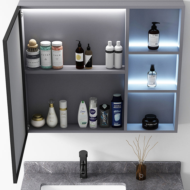 White Bath Vanity Single Sink Wall Mounted Faucet Drawers Metal Frame Vanity with Mirror Clearhalo 'Bathroom Remodel & Bathroom Fixtures' 'Bathroom Vanities' 'bathroom_vanities' 'Home Improvement' 'home_improvement' 'home_improvement_bathroom_vanities' 7712319