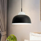 Metal Suspension Light Single Light Simple Style Monochrome Black/Grey/White Hanging Lamp for Study Room Black 12" Clearhalo 'Ceiling Lights' 'Modern Pendants' 'Modern' 'Pendant Lights' 'Pendants' Lighting' 771492