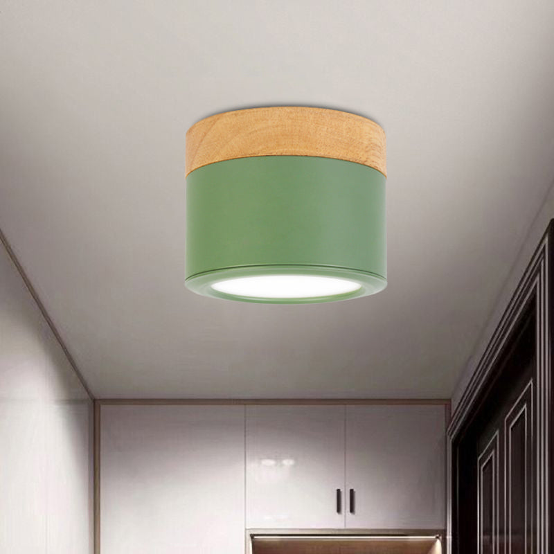Bathroom Hallway Round Flush Mount Light Acrylic Macaron Loft Small Green/Grey/White Ceiling Lamp Green Clearhalo 'Ceiling Lights' 'Close To Ceiling Lights' 'Close to ceiling' 'Flush mount' Lighting' 771502
