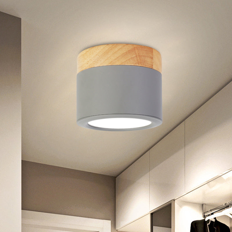 Bathroom Hallway Round Flush Mount Light Acrylic Macaron Loft Small Green/Grey/White Ceiling Lamp Grey Clearhalo 'Ceiling Lights' 'Close To Ceiling Lights' 'Close to ceiling' 'Flush mount' Lighting' 771510