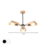 Rotatable Modern Trapezoid Chandelier Wooden Multi-Head Pendant Light for Dining Room Clearhalo 'Carpenter Chandeliers' 'Ceiling Lights' 'Chandeliers' 'Industrial' 'Modern Chandeliers' 'Modern' Lighting' 771588