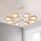 Rotatable Modern Trapezoid Chandelier Wooden Multi-Head Pendant Light for Dining Room 8 White Clearhalo 'Carpenter Chandeliers' 'Ceiling Lights' 'Chandeliers' 'Industrial' 'Modern Chandeliers' 'Modern' Lighting' 771610