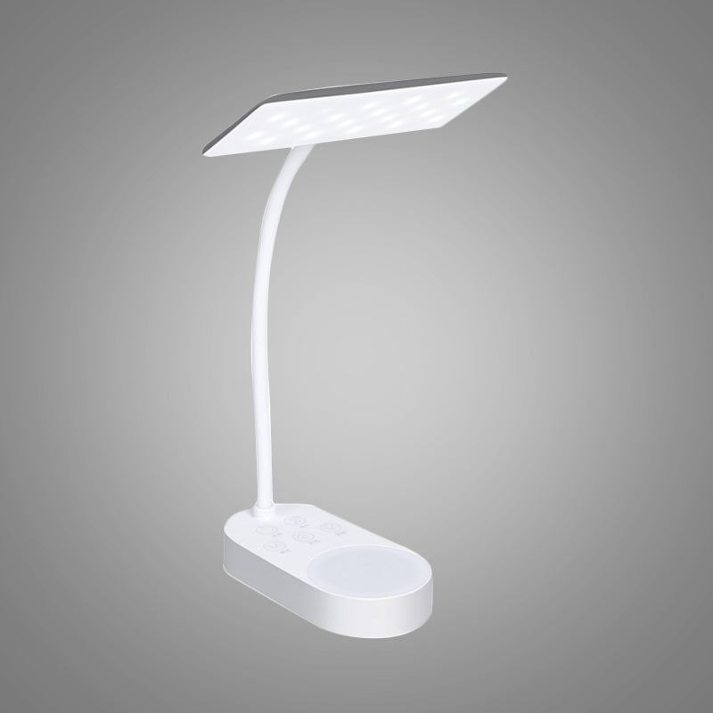 White Rectangular Panel Shade Desk Lamp Modern Simple LED Reading Light for Bedside Clearhalo 'Desk Lamps' 'Lamps' Lighting' 771636