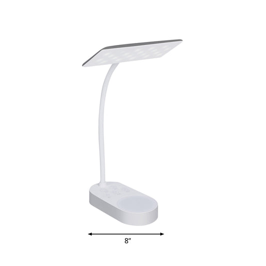 White Rectangular Panel Shade Desk Lamp Modern Simple LED Reading Light for Bedside Clearhalo 'Desk Lamps' 'Lamps' Lighting' 771637