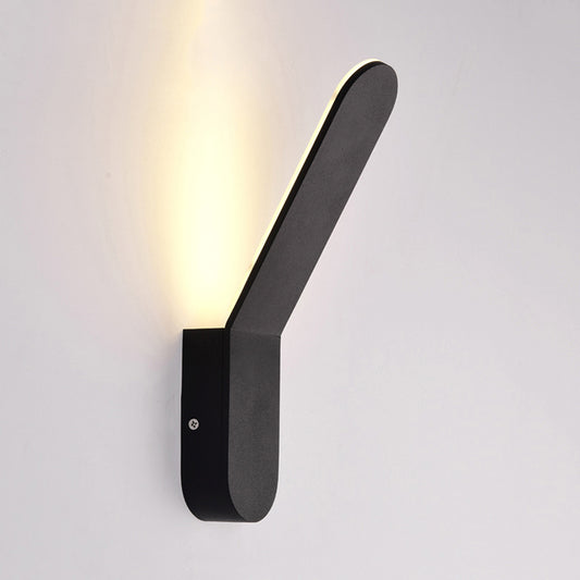 Black/White Bend Wall Washer Light with Oval Shape Nordic Warm/White Lighting LED Metal Wall Sconce for Corridor Clearhalo 'Cast Iron' 'Glass' 'Industrial' 'Modern wall lights' 'Modern' 'Tiffany' 'Traditional wall lights' 'Wall Lamps & Sconces' 'Wall Lights' Lighting' 771837