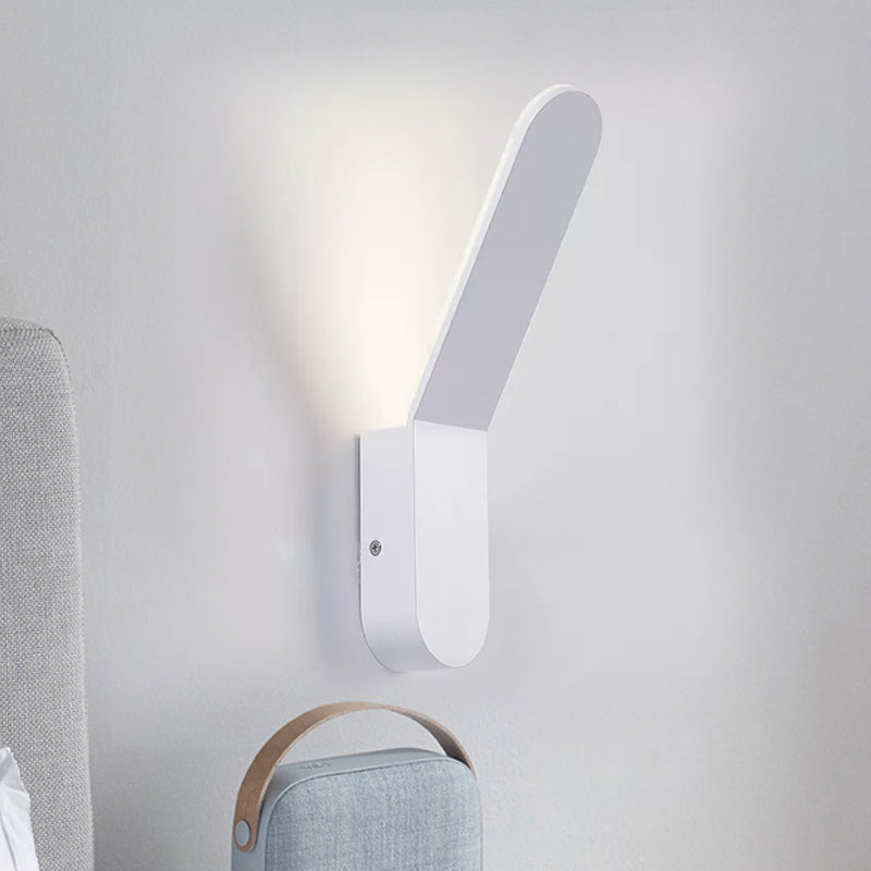 Black/White Bend Wall Washer Light with Oval Shape Nordic Warm/White Lighting LED Metal Wall Sconce for Corridor White Clearhalo 'Cast Iron' 'Glass' 'Industrial' 'Modern wall lights' 'Modern' 'Tiffany' 'Traditional wall lights' 'Wall Lamps & Sconces' 'Wall Lights' Lighting' 771839