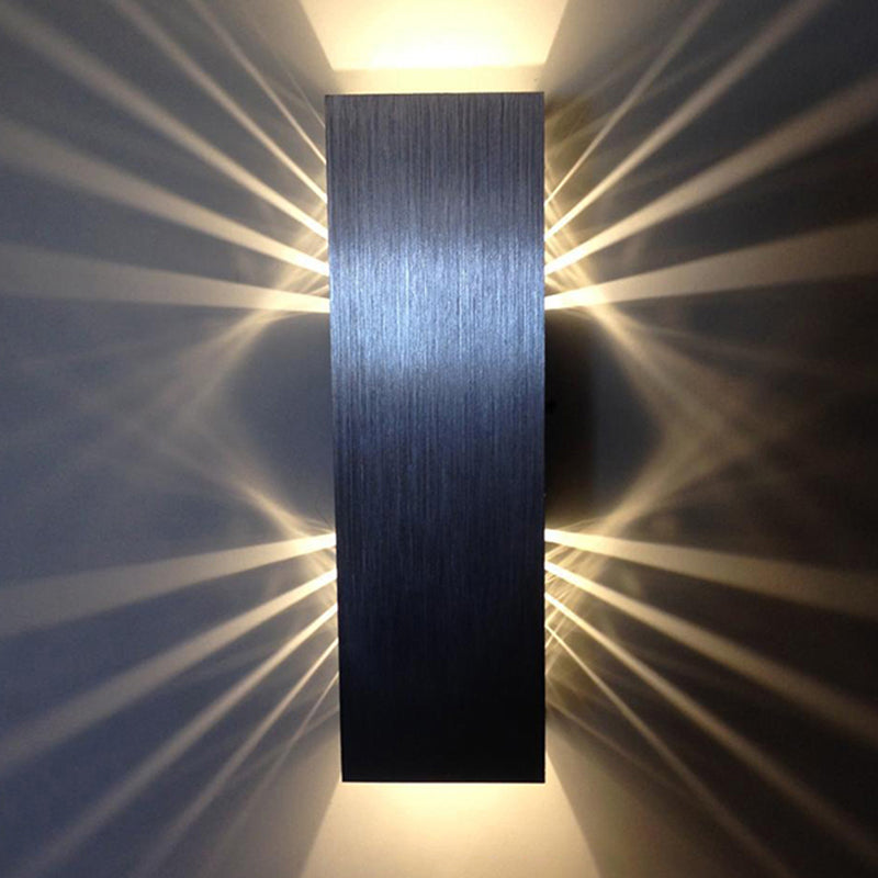 Simple Style LED Wall Light with Aluminum Shade Brushed Silver ...
