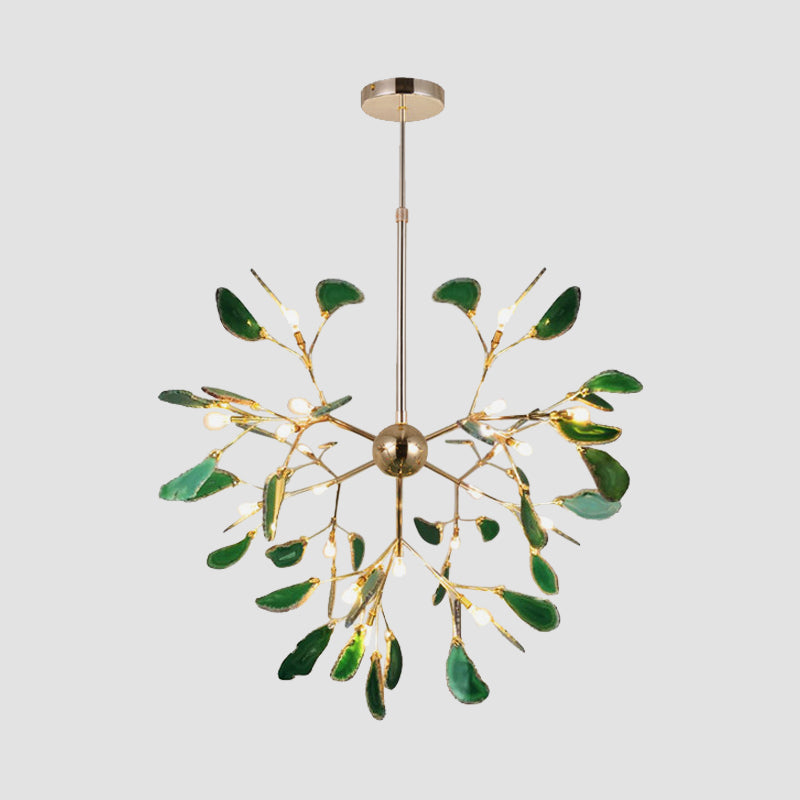 Modern Style Firefly Ceiling Pendant Lamp Agate 4/16 Lights Living Room Chandelier Lighting in Blue/Green Clearhalo 'Ceiling Lights' 'Chandeliers' 'Modern Chandeliers' 'Modern' Lighting' 771927