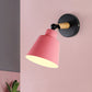 Macaron Loft Bucket Sconce Light Rotatable One Head Metal Wall Lamp for Restaurant Hotel Pink Clearhalo 'Wall Lamps & Sconces' 'Wall Lights' Lighting' 772026