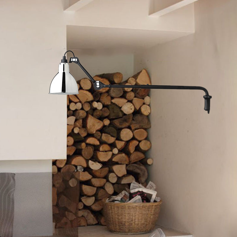 Metallic Bowl Shaped Wall Sconce Modernist Style 1 Light Black/White Sconce Lighting Fixture for Bedroom Clearhalo 'Cast Iron' 'Glass' 'Industrial' 'Modern wall lights' 'Modern' 'Tiffany' 'Traditional wall lights' 'Wall Lamps & Sconces' 'Wall Lights' Lighting' 772124