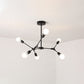 Rotatable Branch Chandelier Nordic Style Metal 3/6 Lights Black/Gold Hanging Pendant Light Clearhalo 'Ceiling Lights' 'Chandeliers' 'Modern Chandeliers' 'Modern' Lighting' 772177