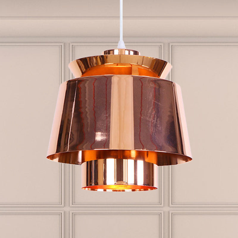 Mirror Pendant Light with Tapered Shade Designer Style Metal Ceiling Pendant in Rose Gold Copper Clearhalo 'Art Deco Pendants' 'Cast Iron' 'Ceiling Lights' 'Ceramic' 'Crystal' 'Industrial Pendants' 'Industrial' 'Metal' 'Middle Century Pendants' 'Pendant Lights' 'Pendants' 'Tiffany' Lighting' 772231