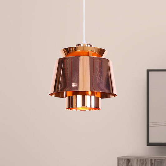 Mirror Pendant Light with Tapered Shade Designer Style Metal Ceiling Pendant in Rose Gold Clearhalo 'Art Deco Pendants' 'Cast Iron' 'Ceiling Lights' 'Ceramic' 'Crystal' 'Industrial Pendants' 'Industrial' 'Metal' 'Middle Century Pendants' 'Pendant Lights' 'Pendants' 'Tiffany' Lighting' 772232