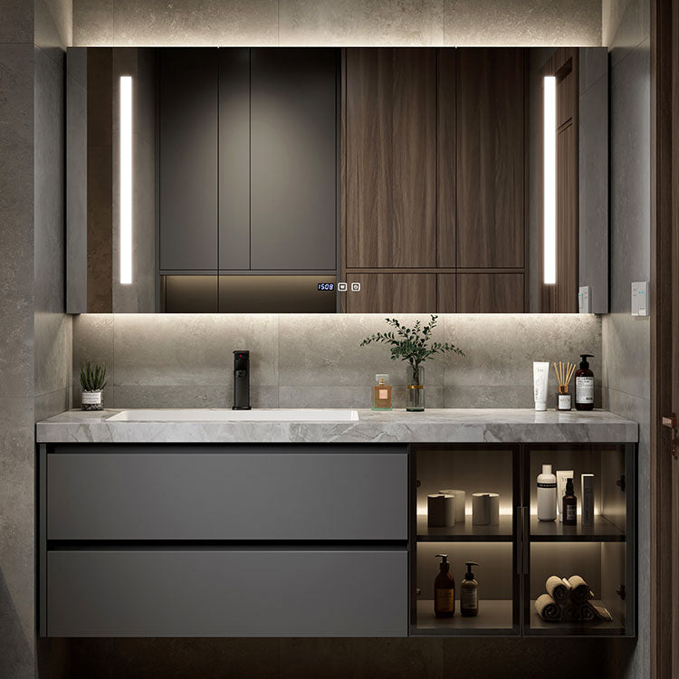 Mirror Included Wall Mount Bathroom Vanity Set with Sink Faucet Vanity & Faucet & Smart Medicine Cabinet 63"L x 21"W x 20"H Clearhalo 'Bathroom Remodel & Bathroom Fixtures' 'Bathroom Vanities' 'bathroom_vanities' 'Home Improvement' 'home_improvement' 'home_improvement_bathroom_vanities' 7725029