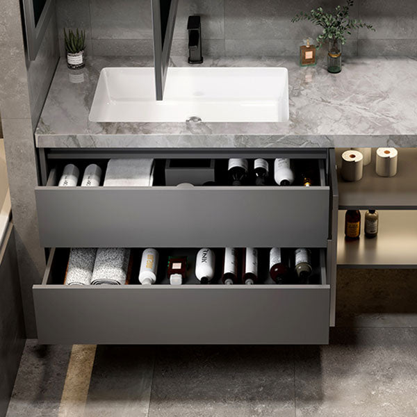 Mirror Included Wall Mount Bathroom Vanity Set with Sink Faucet Clearhalo 'Bathroom Remodel & Bathroom Fixtures' 'Bathroom Vanities' 'bathroom_vanities' 'Home Improvement' 'home_improvement' 'home_improvement_bathroom_vanities' 7725040