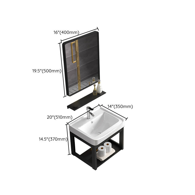 Single Sink Modern Sink Vanity Black Wall Mount Rectangular Bath Vanity Clearhalo 'Bathroom Remodel & Bathroom Fixtures' 'Bathroom Vanities' 'bathroom_vanities' 'Home Improvement' 'home_improvement' 'home_improvement_bathroom_vanities' 7725089