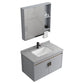 Wall Mount Sink Included Bathroom Sink Vanity with Doors Sink Vanity & Faucet & Mirror Cabinet Gray Clearhalo 'Bathroom Remodel & Bathroom Fixtures' 'Bathroom Vanities' 'bathroom_vanities' 'Home Improvement' 'home_improvement' 'home_improvement_bathroom_vanities' 7725377