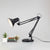 Metallic Black Reading Light Conic Shade 1 Bulb Industrial Style Standing Desk Light with Adjustable Arm Black Clearhalo 'Desk Lamps' 'Lamps' Lighting' 773171