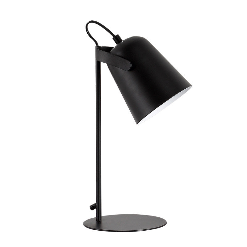 Macoron Style Tapered Desk Lighting 1 Light Metallic Rotatable Reading Light in Black/White for Bedroom Clearhalo 'Desk Lamps' 'Lamps' Lighting' 773179