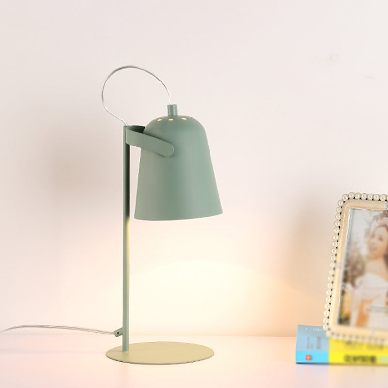 Macoron Style Tapered Desk Lighting 1 Light Metallic Rotatable Reading Light in Black/White for Bedroom Clearhalo 'Desk Lamps' 'Lamps' Lighting' 773182