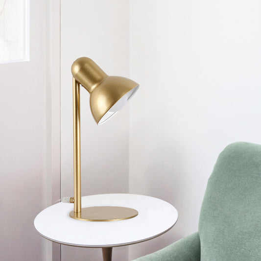 Black/White Dome Shade Desk Lamp Loft Stylish Metal 1 Bulb Bedside Mini Standing Desk Lighting - Gold - Clearhalo - 'Desk Lamps' - 'Lamps' - Lighting' - 773201