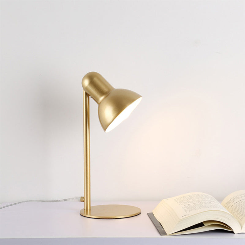 Black/White Dome Shade Desk Lamp Loft Stylish Metal 1 Bulb Bedside Mini Standing Desk Lighting Clearhalo 'Desk Lamps' 'Lamps' Lighting' 773202