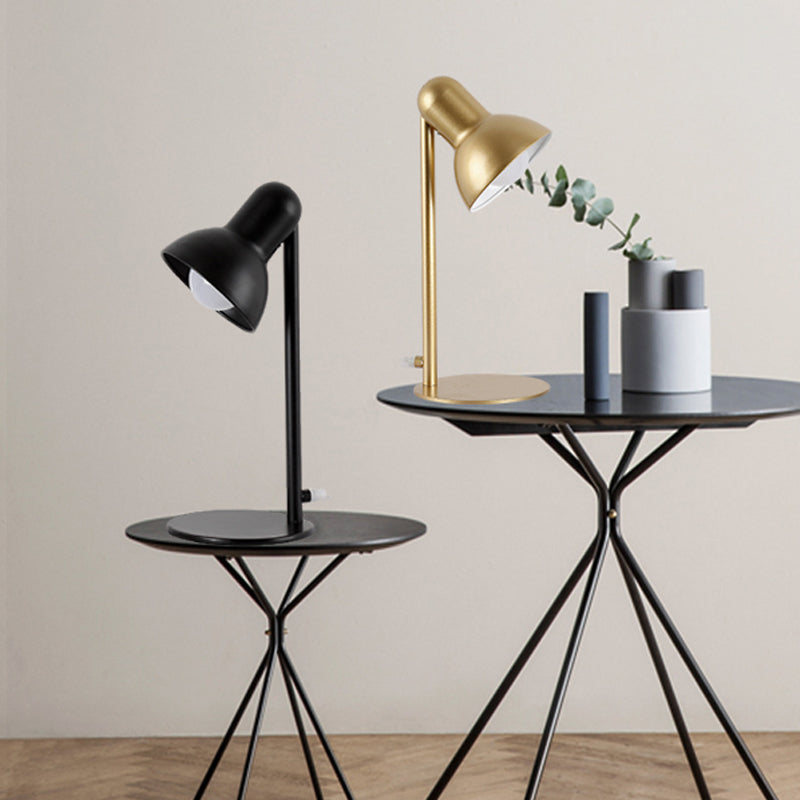 Black/White Dome Shade Desk Lamp Loft Stylish Metal 1 Bulb Bedside Mini Standing Desk Lighting Clearhalo 'Desk Lamps' 'Lamps' Lighting' 773206