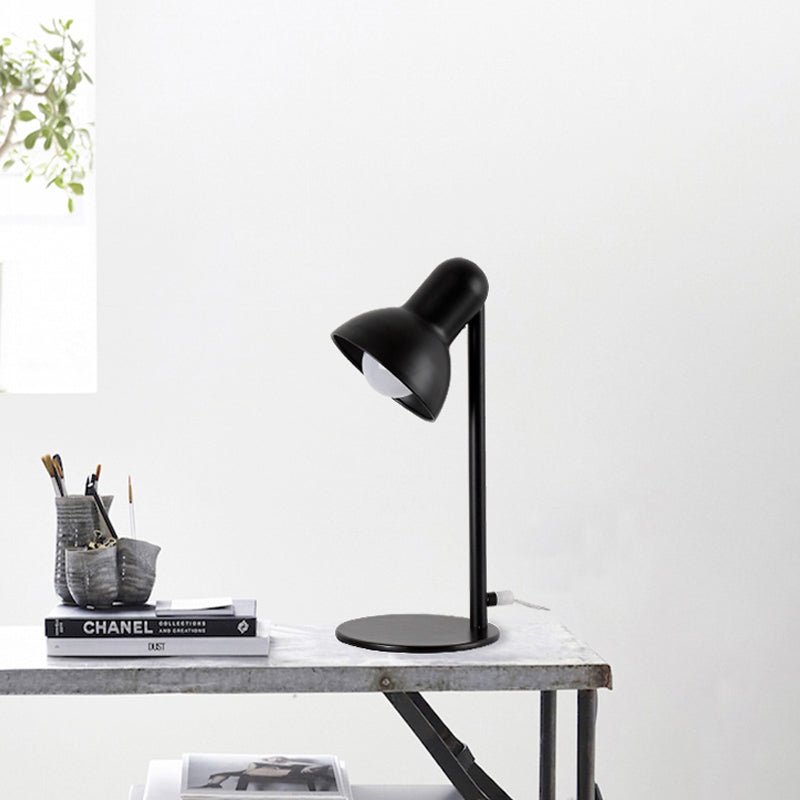 Black/White Dome Shade Desk Lamp Loft Stylish Metal 1 Bulb Bedside Mini Standing Desk Lighting Clearhalo 'Desk Lamps' 'Lamps' Lighting' 773208