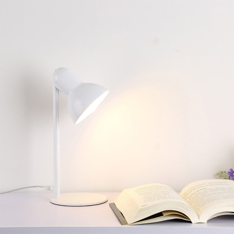 Black/White Dome Shade Desk Lamp Loft Stylish Metal 1 Bulb Bedside Mini Standing Desk Lighting White Clearhalo 'Desk Lamps' 'Lamps' Lighting' 773210