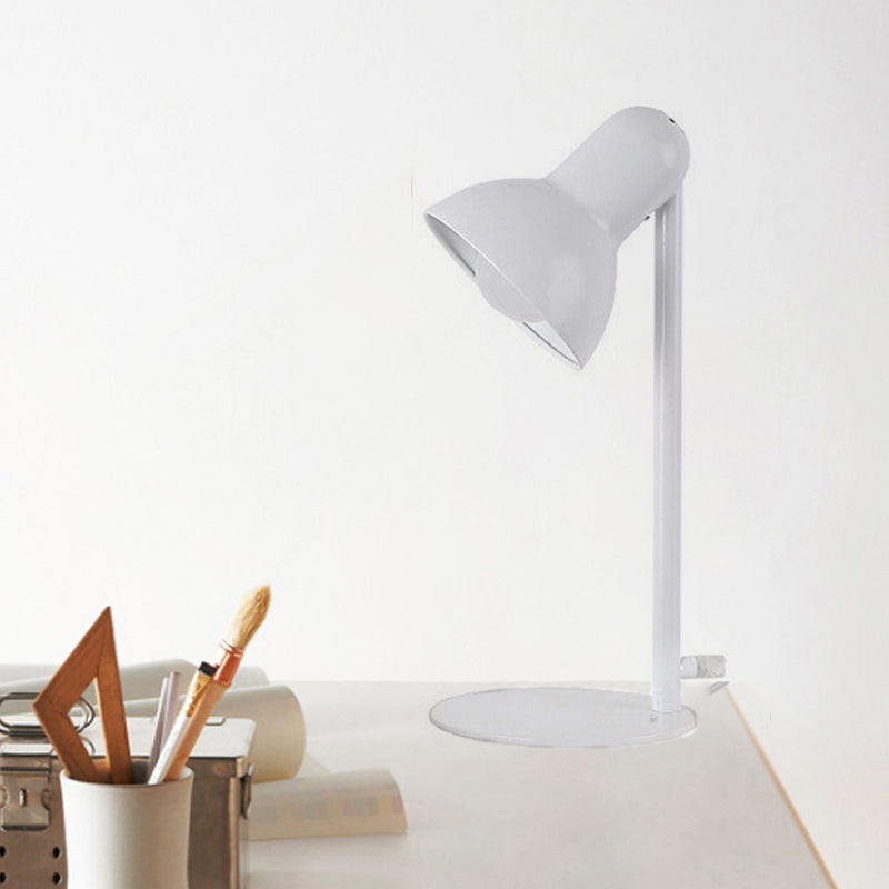 Black/White Dome Shade Desk Lamp Loft Stylish Metal 1 Bulb Bedside Mini Standing Desk Lighting Clearhalo 'Desk Lamps' 'Lamps' Lighting' 773211