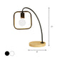 Frame Squared Metal Table Light Retro Stylish 1 Light Bedroom Standing Light with Open Bulb in Black/White Clearhalo 'Lamps' 'Table Lamps' Lighting' 773250