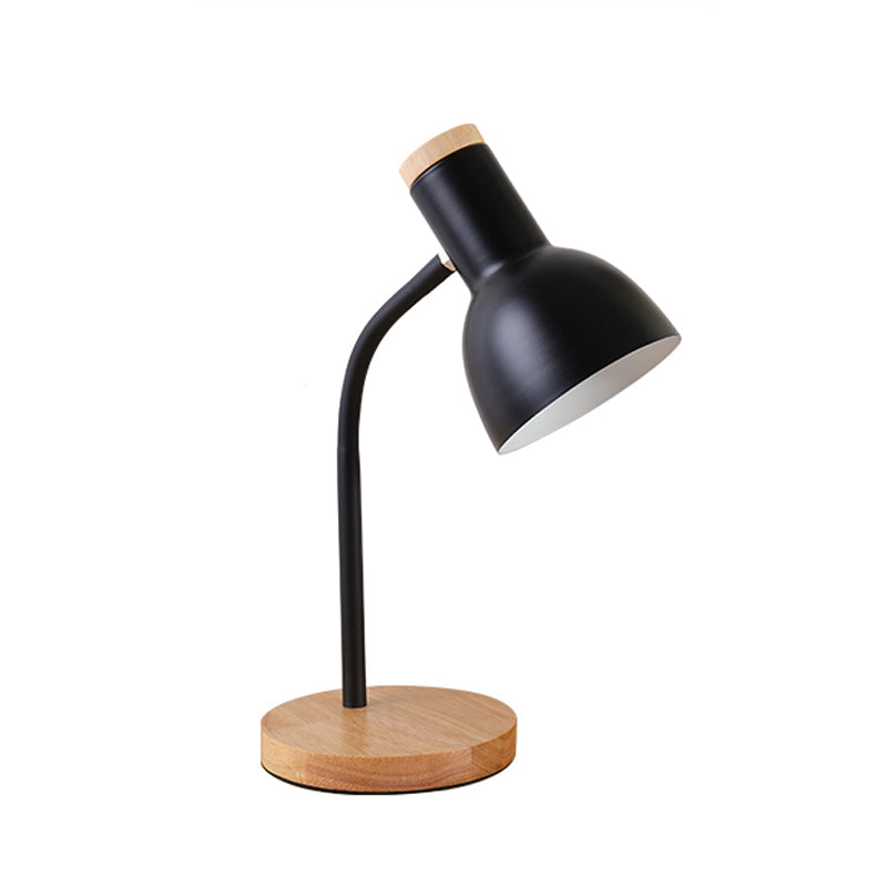 Modern Style Dome Table Light 1 Head Metallic Standing Table Lamp in Mystic Black/White for Study Room Clearhalo 'Desk Lamps' 'Lamps' Lighting' 773362