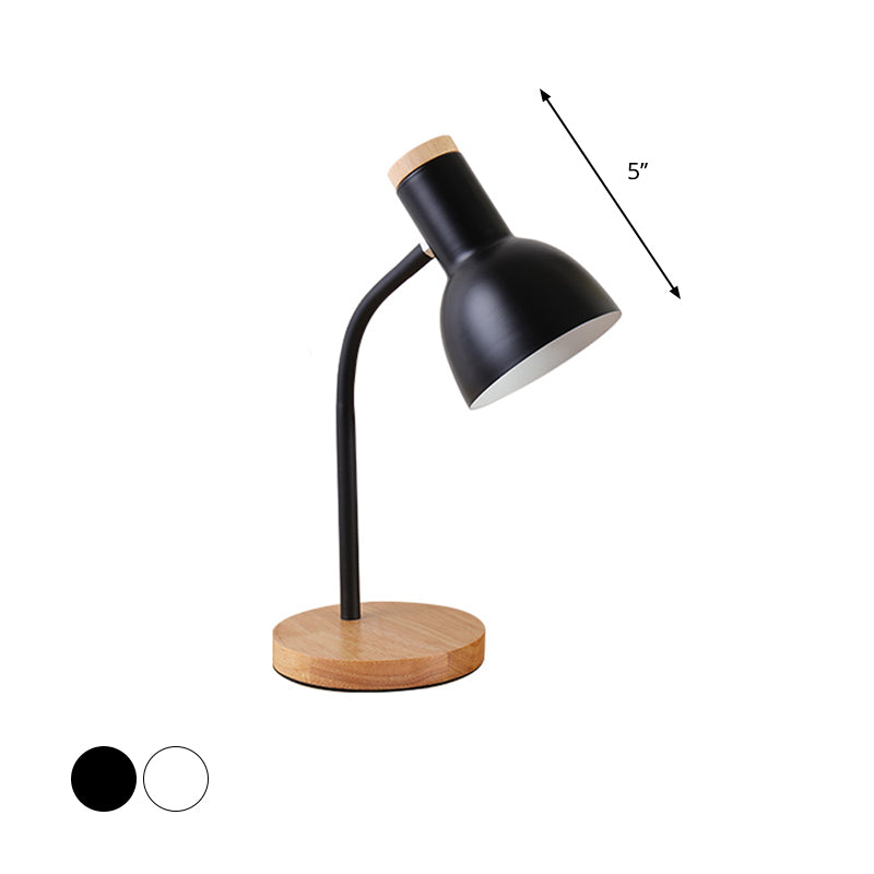 Modern Style Dome Table Light 1 Head Metallic Standing Table Lamp in Mystic Black/White for Study Room Clearhalo 'Desk Lamps' 'Lamps' Lighting' 773363