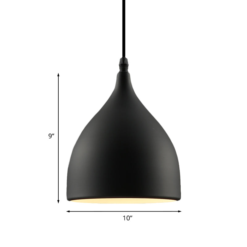 6.5"/10" Dia Dome Metal Hanging Ceiling Light Industrial 1 Light Restaurant Pendant Light in Black Clearhalo 'Ceiling Lights' 'Modern Pendants' 'Modern' 'Pendant Lights' 'Pendants' Lighting' 773416