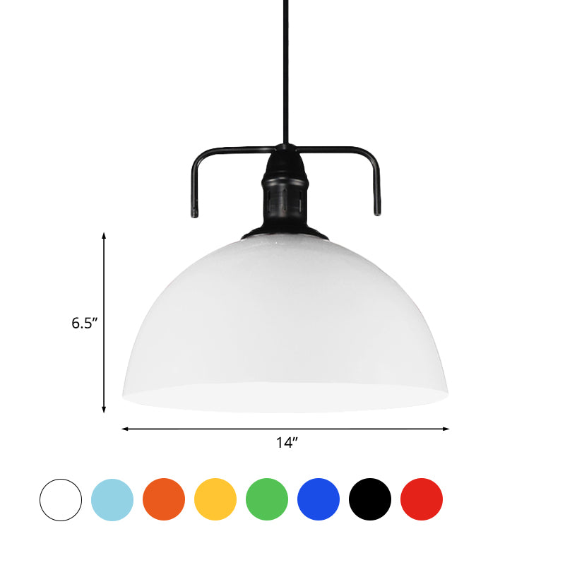 12"/14"/16" Wide 1 Light Metal Pendant Light Vintage Blue/Green Indoor Hanging Ceiling Light with Cord Clearhalo 'Art Deco Pendants' 'Black' 'Cast Iron' 'Ceiling Lights' 'Ceramic' 'Crystal' 'Industrial Pendants' 'Industrial' 'Metal' 'Middle Century Pendants' 'Pendant Lights' 'Pendants' 'Rustic Pendants' 'Tiffany' Lighting' 773523