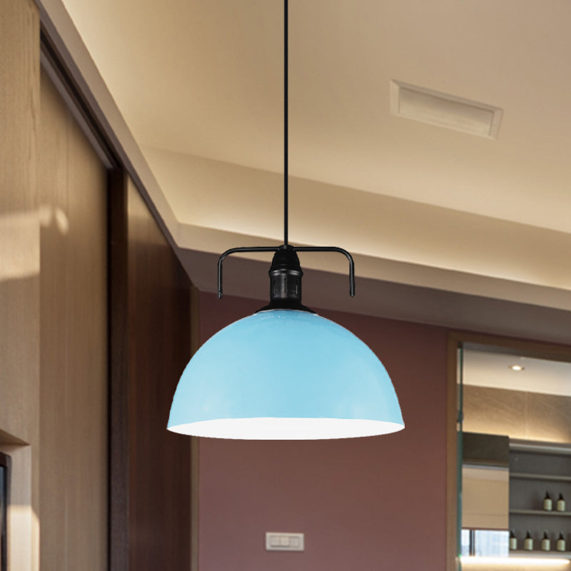 12"/14"/16" Wide 1 Light Metal Pendant Light Vintage Blue/Green Indoor Hanging Ceiling Light with Cord Clearhalo 'Art Deco Pendants' 'Black' 'Cast Iron' 'Ceiling Lights' 'Ceramic' 'Crystal' 'Industrial Pendants' 'Industrial' 'Metal' 'Middle Century Pendants' 'Pendant Lights' 'Pendants' 'Rustic Pendants' 'Tiffany' Lighting' 773526