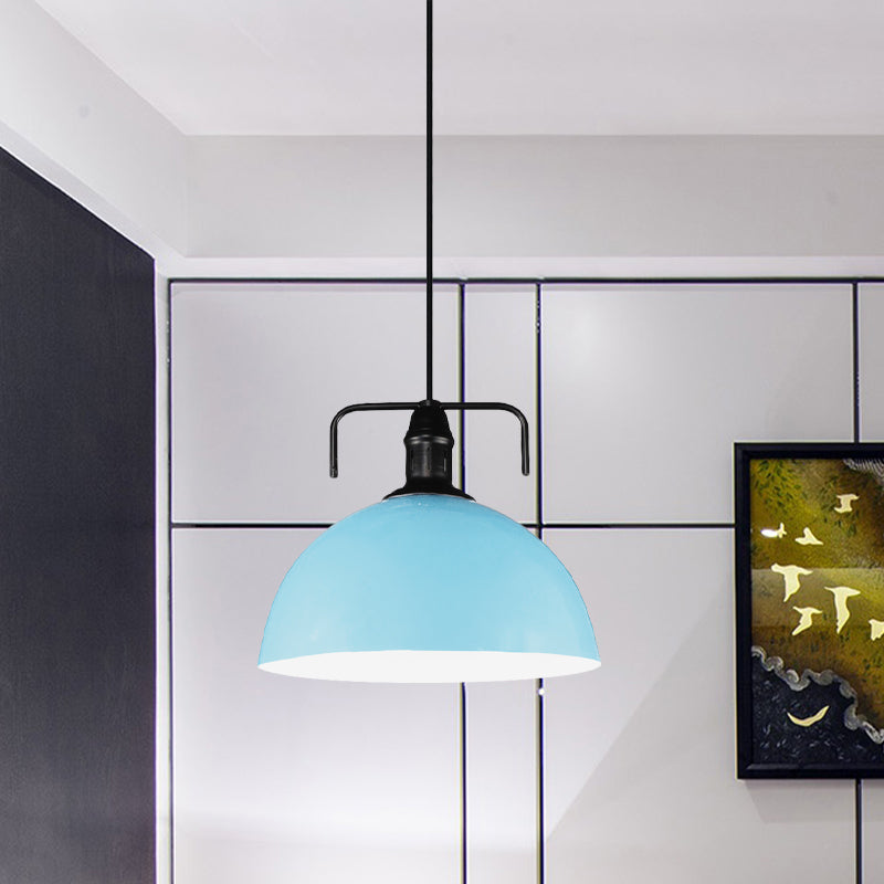 12"/14"/16" Wide 1 Light Metal Pendant Light Vintage Blue/Green Indoor Hanging Ceiling Light with Cord Clearhalo 'Art Deco Pendants' 'Black' 'Cast Iron' 'Ceiling Lights' 'Ceramic' 'Crystal' 'Industrial Pendants' 'Industrial' 'Metal' 'Middle Century Pendants' 'Pendant Lights' 'Pendants' 'Rustic Pendants' 'Tiffany' Lighting' 773527