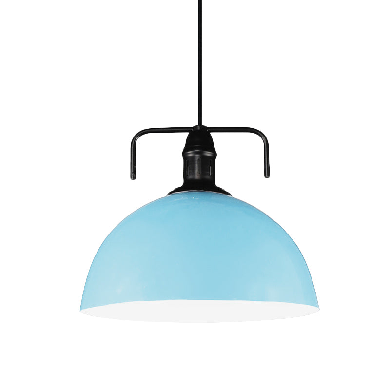 12"/14"/16" Wide 1 Light Metal Pendant Light Vintage Blue/Green Indoor Hanging Ceiling Light with Cord Clearhalo 'Art Deco Pendants' 'Black' 'Cast Iron' 'Ceiling Lights' 'Ceramic' 'Crystal' 'Industrial Pendants' 'Industrial' 'Metal' 'Middle Century Pendants' 'Pendant Lights' 'Pendants' 'Rustic Pendants' 'Tiffany' Lighting' 773528
